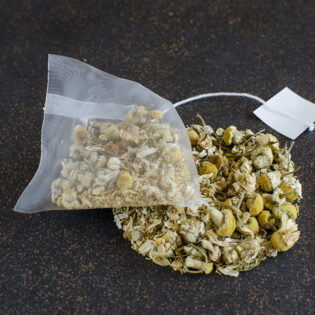 Organic Herbal Chamomile Pyramid Tea Bag, organic herbal chamomile tea, herbal tea, organic tea, chamomile tea, organic chamomile tea, zentea, pyramid tea bag