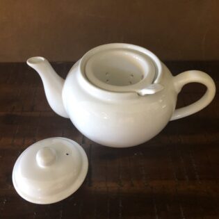 tea pot 20oz, white, ceramic